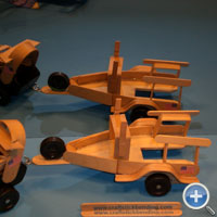 Pinewood Derby Car out of Bent Craft Sticks
